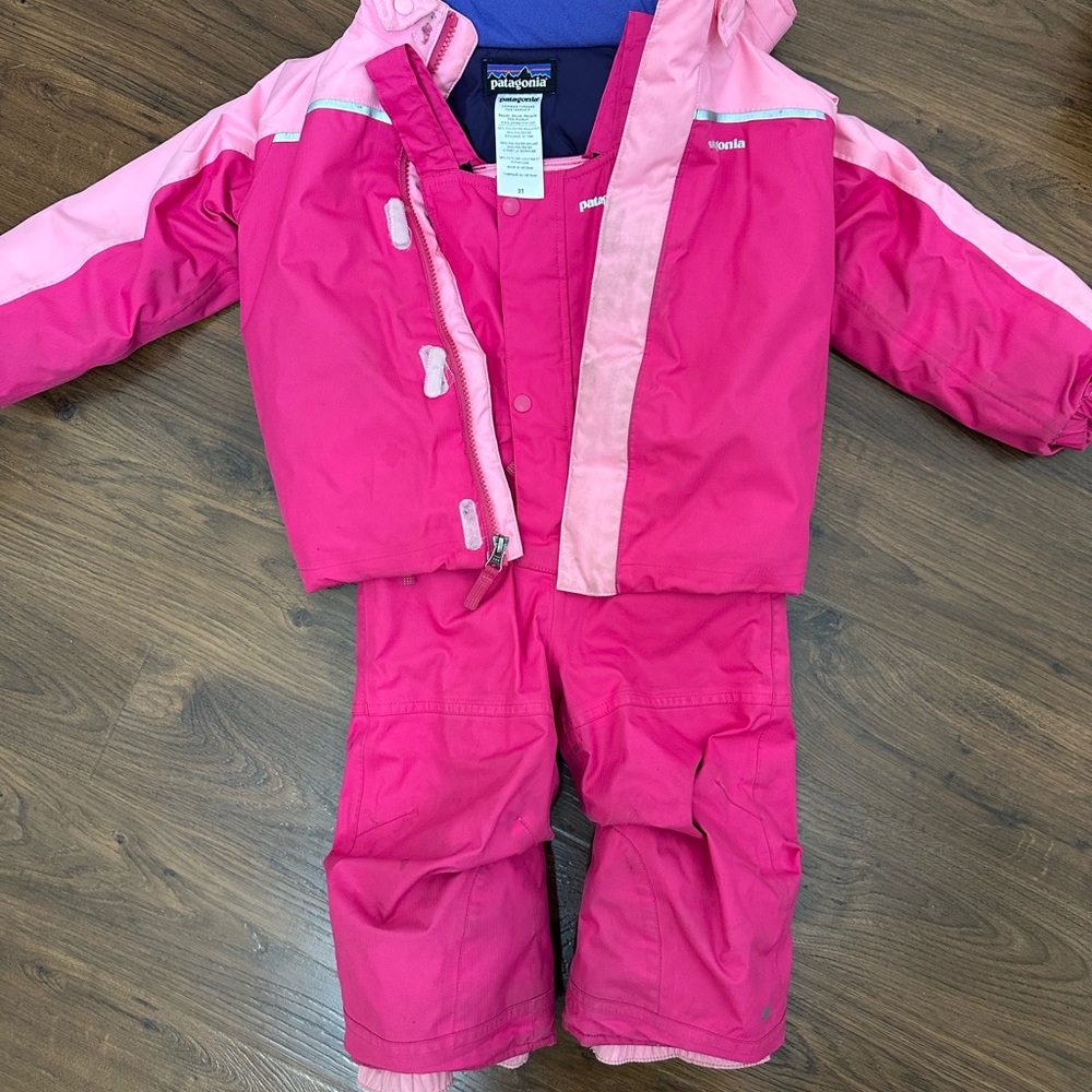 Patagonia Kids Pink Jacket & Pants Set